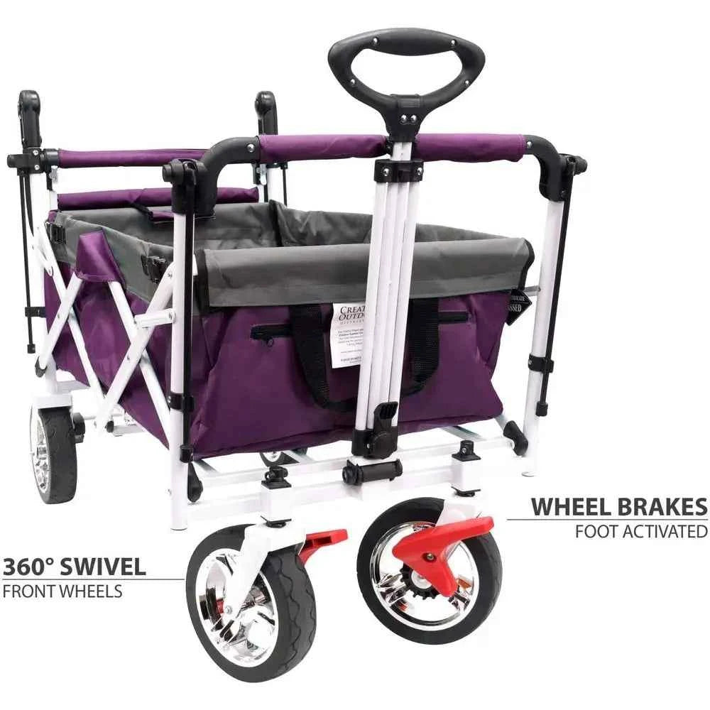 All-Terrain Collapsible Stroller Wagon for Kids, 150lbs Capacity, Suitable for Beach, Park, Garden, Camping & Tailgating