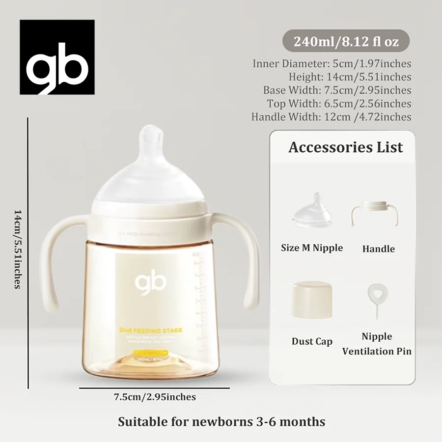 Baby Bottles 3 Sizes, Liquid Separation Tech, 7FB Breast-like Nipple & V-Valve Straw, No Spit-Up