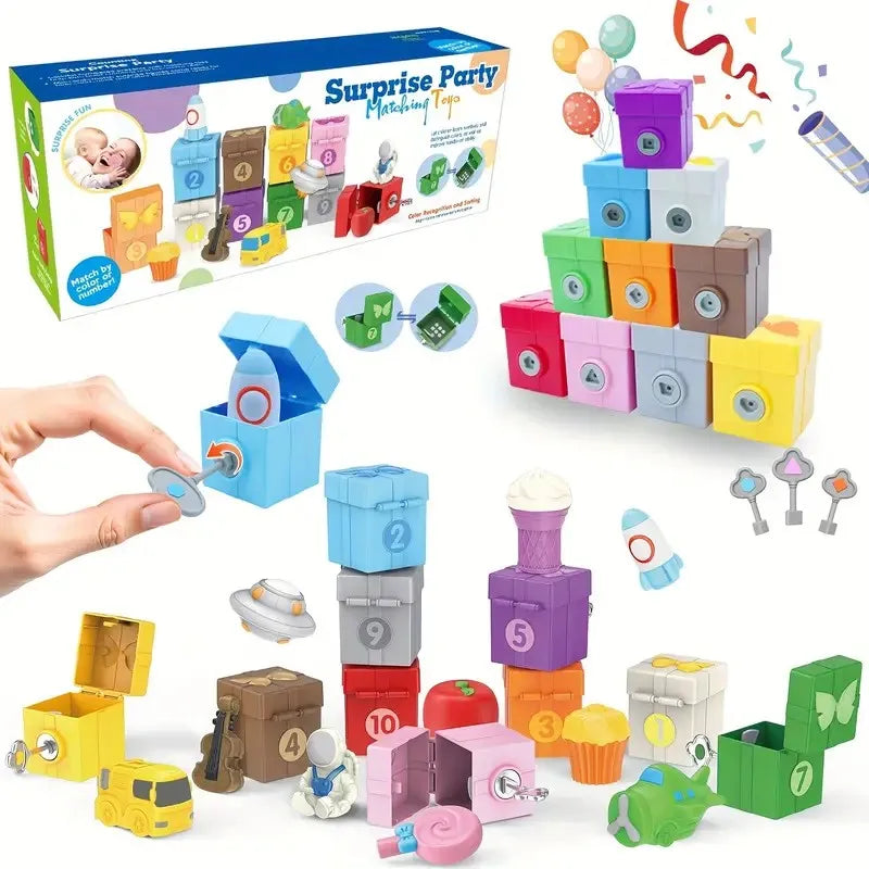 Montessori Train/Surprise Party Gift Set Toddler Learning Toys Counting Sorting Toys Fine Motor Finger Puppets Games For Kid