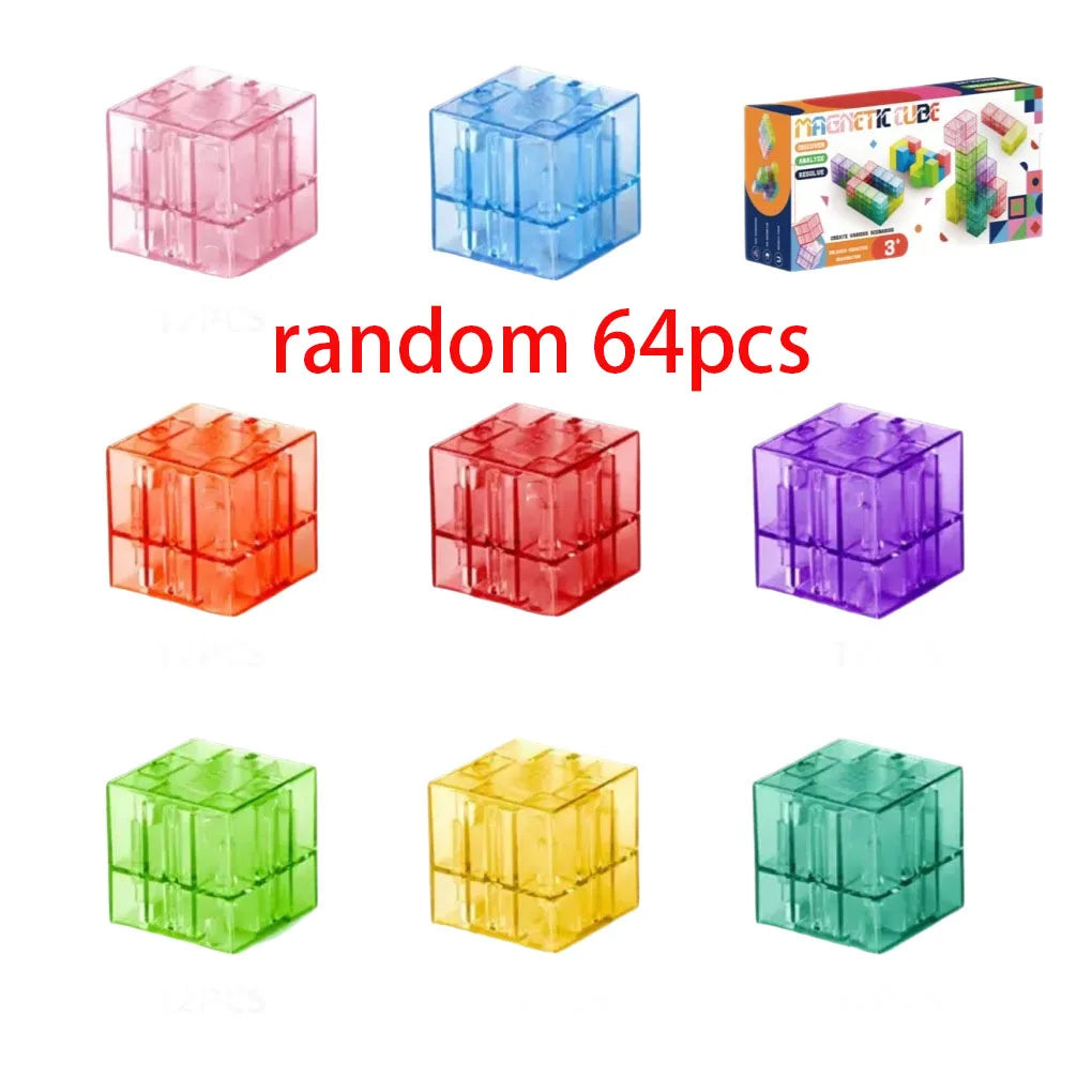 New Popular Transparent Magnetic Blocks-Build Magnet World Set for child, Sensory Construction Toys Christmas Gifts For Child