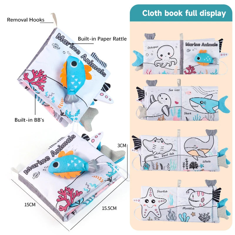 Baby Cloth Book Toy Enlightenment Early Educational Toys Babies Sensory Books Toys 0-12 Months Toddler