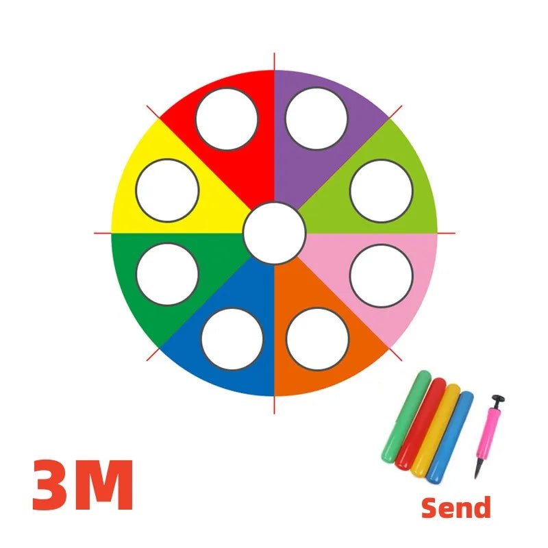 Whack a Mole Colorful Mat Rainbow Umbrella Parachute Toys Kindergarten Parent-child Activities Game Props Children Outdoor Sport