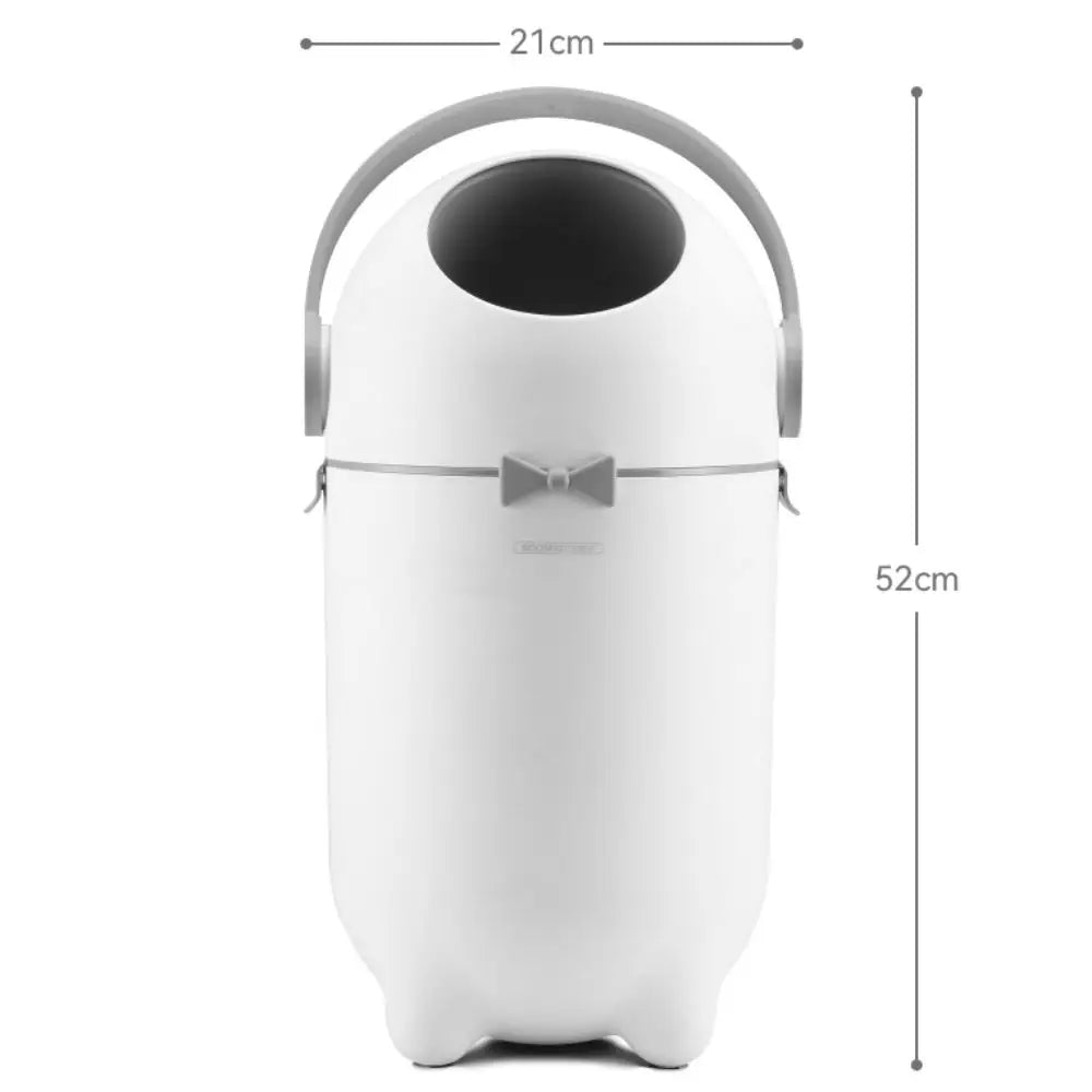 Portable 15 L Diaper Trash Can with Lid Large Capacity Waste Can Silent Opening Closing Handle Simple Trash Bin Household