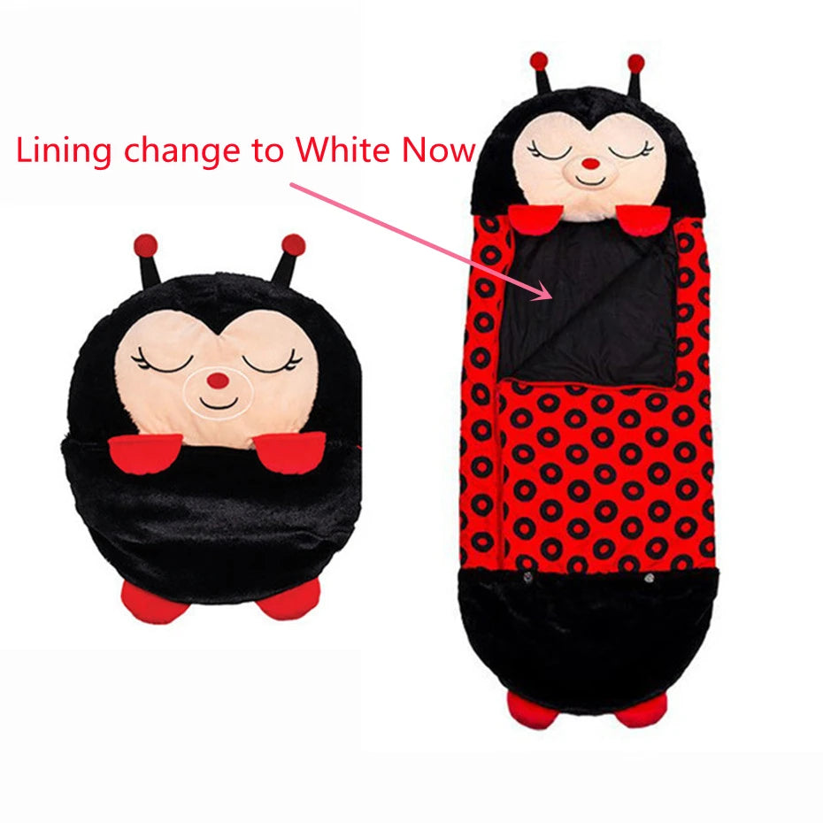 Cartoon Kids Sleep sacks Plush Sleeping Bag with Pillow for Boys & Girls