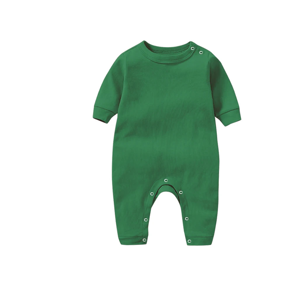 100% Cotton Baby Romper, Solid Color One-Piece Sleepsuit for Newborn Boys and Girls, Spring & Autumn Wear