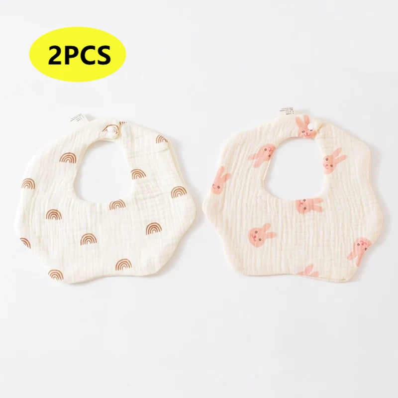 2PCS Thicken Cotton Bibs Newborn Baby