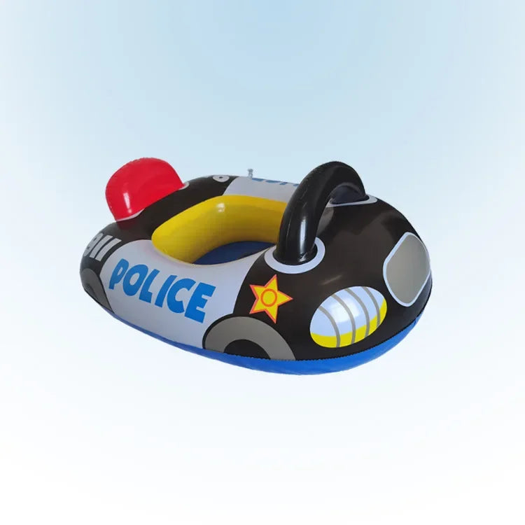Inflatable Water Toys Cartoon Police Car Baby Swimming Float Seat Boat Summer Outdoor Pool Swim Ring Inflatable Water Equipment