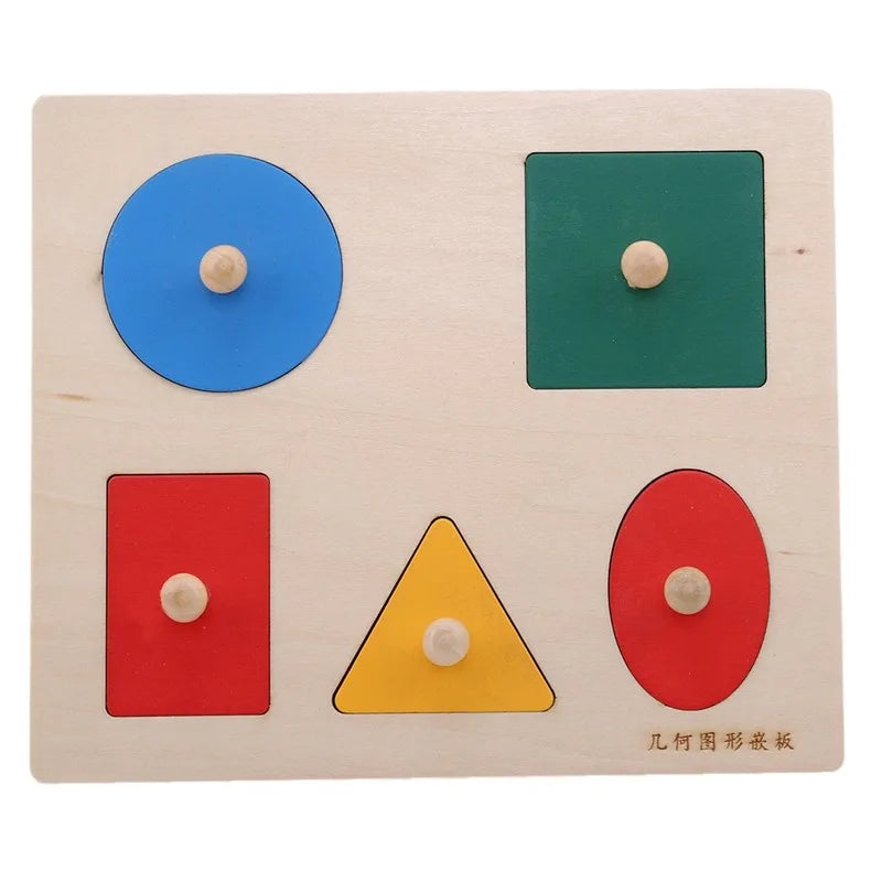 Puzzle Toys Wooden Geometric Shapes Sorting Math Colorful Preschool Learning Educational Game Baby Toddler Toys