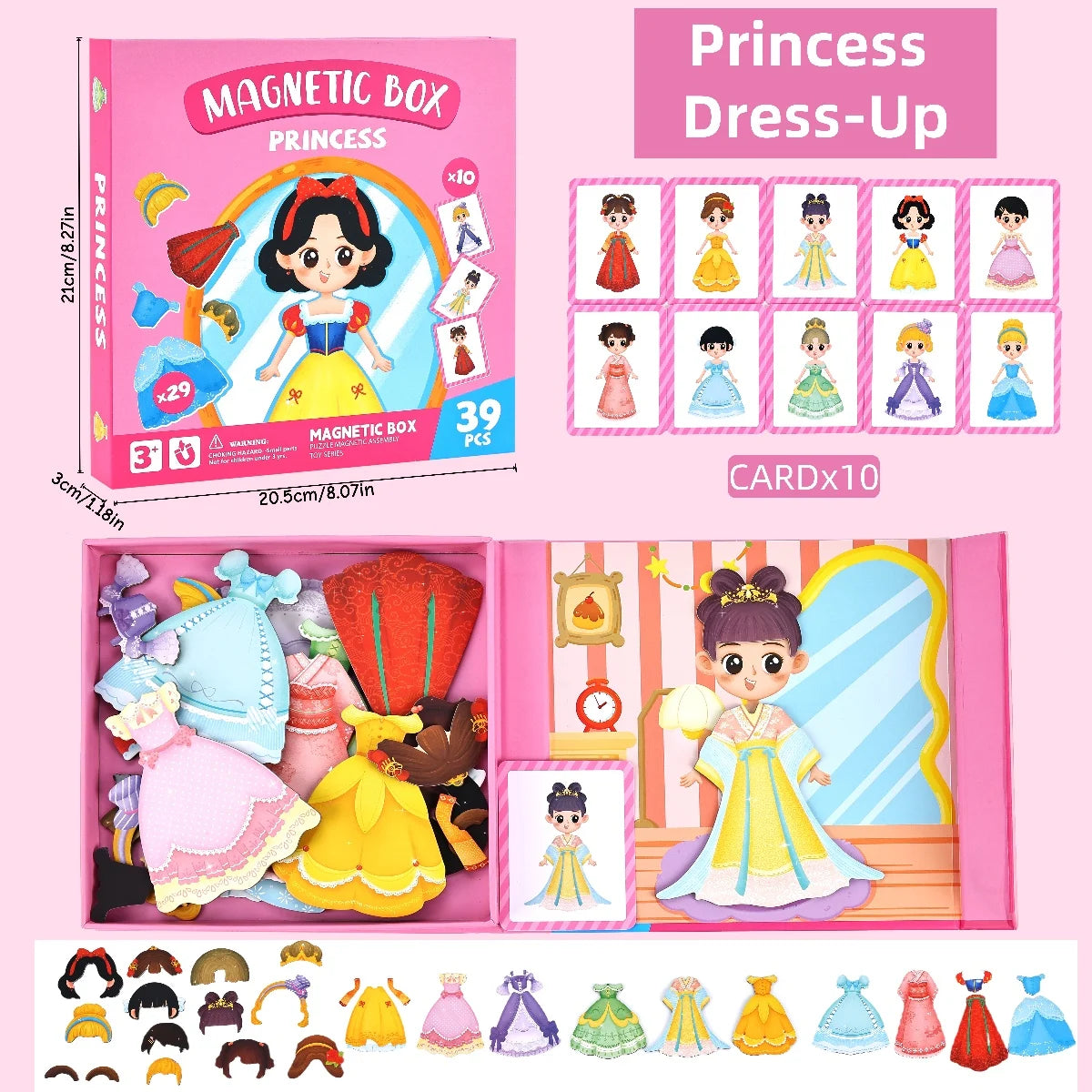 Magnetic Dress-Up Puzzle Toy, Educational Travel Game with Character and Scene Sets for Kids Ages 3–6