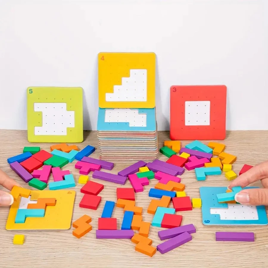 1 Set Colorful Puzzle Game Brain Teaser Toy for Kids Block Puzzle for Mind Exercise Children Toy Gift Challenge for Two Players