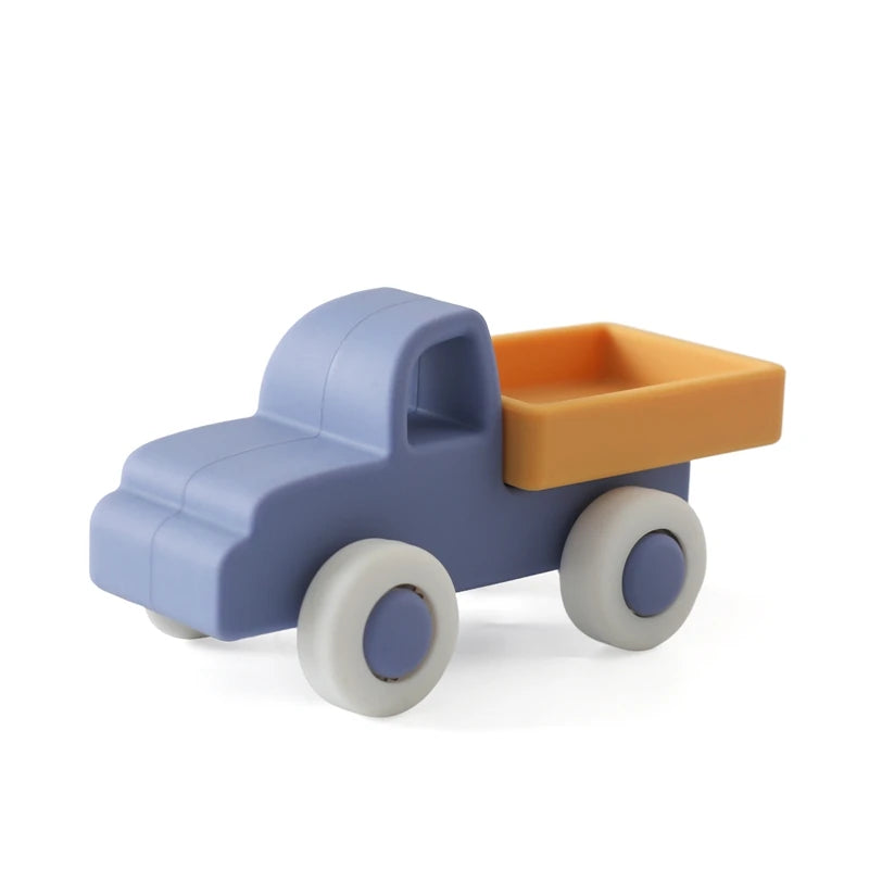 Montessori Baby Silicone Car Toys 0 12 Months Newborn Baby Things Silicone Baby Teether Toy Car Educational Toy Silicone Blocks