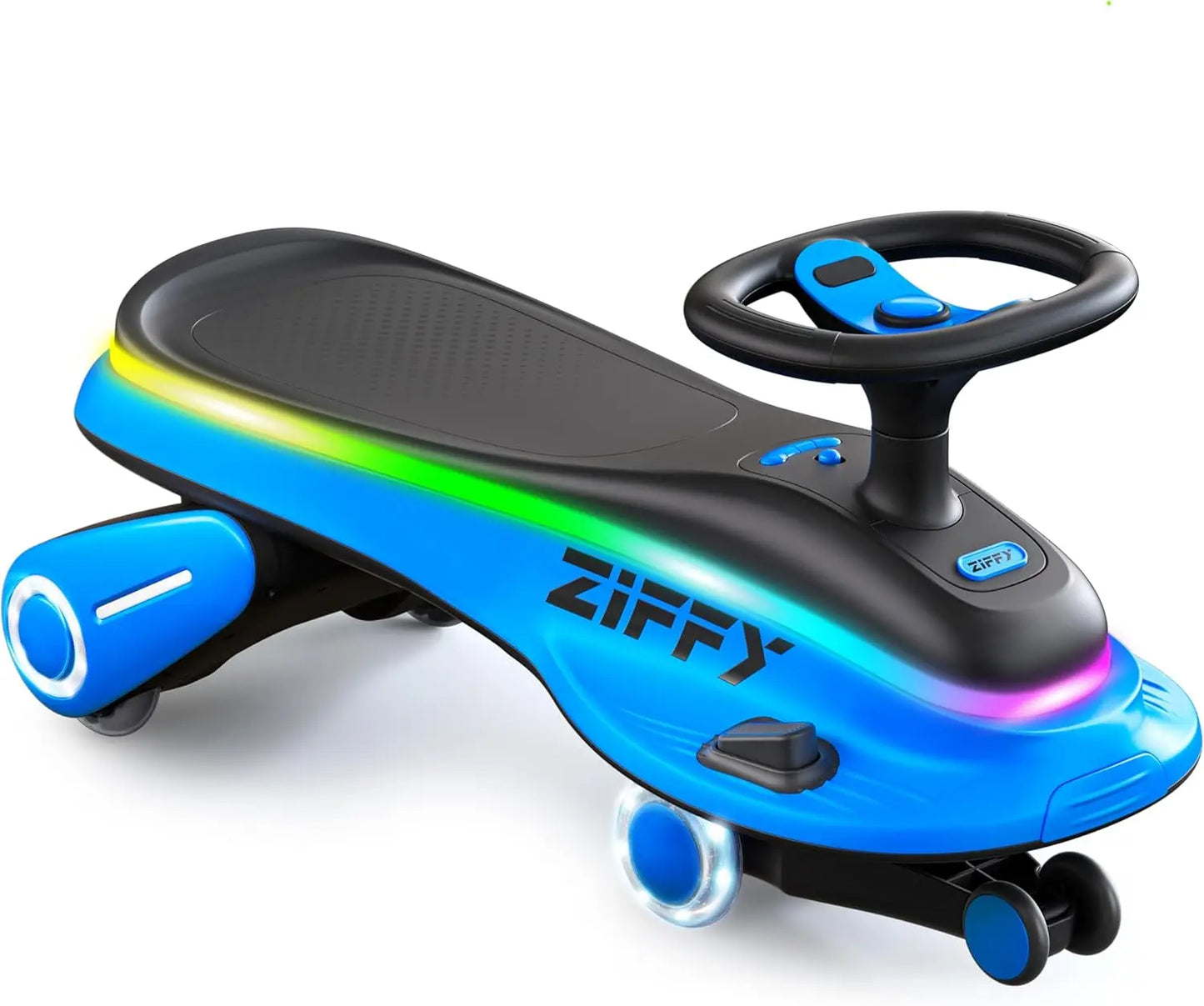 JOYFY 45W 5.5A Electric Wiggle Car Light-Up Rechargeable Battery 2 Speed Ride-On Toy for Kids Ages 3+ (Max 110 lbs)