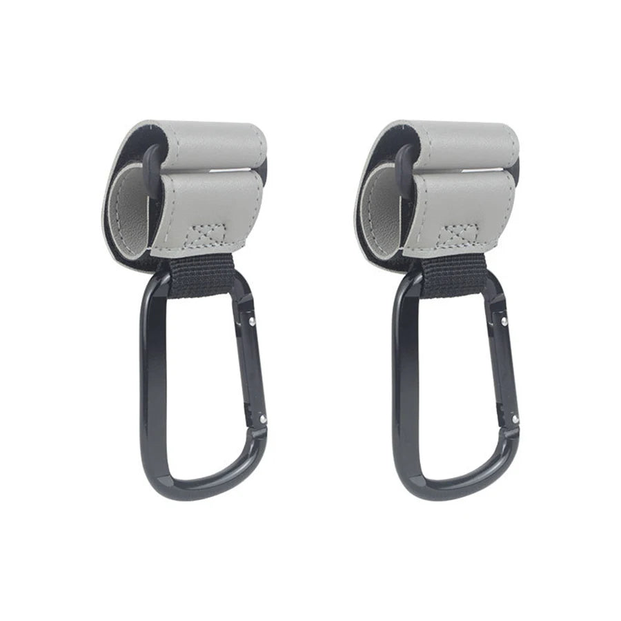 1/2pcs Baby Stroller Hooks Clips PU Leather Rotatable Cart Organizer Pram Hook Pram Rotate 360 Degree Stroller Accessories