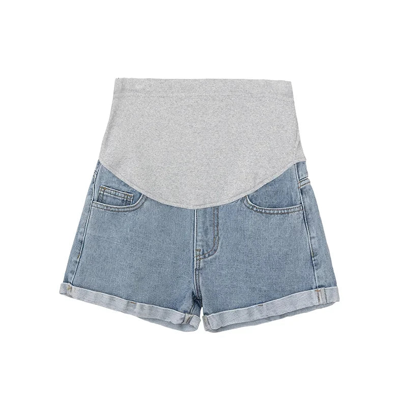 Summer Fashion Shorts Pregnant Women Denim Curling Holes Pants Stretch Belly Clothes Maternity