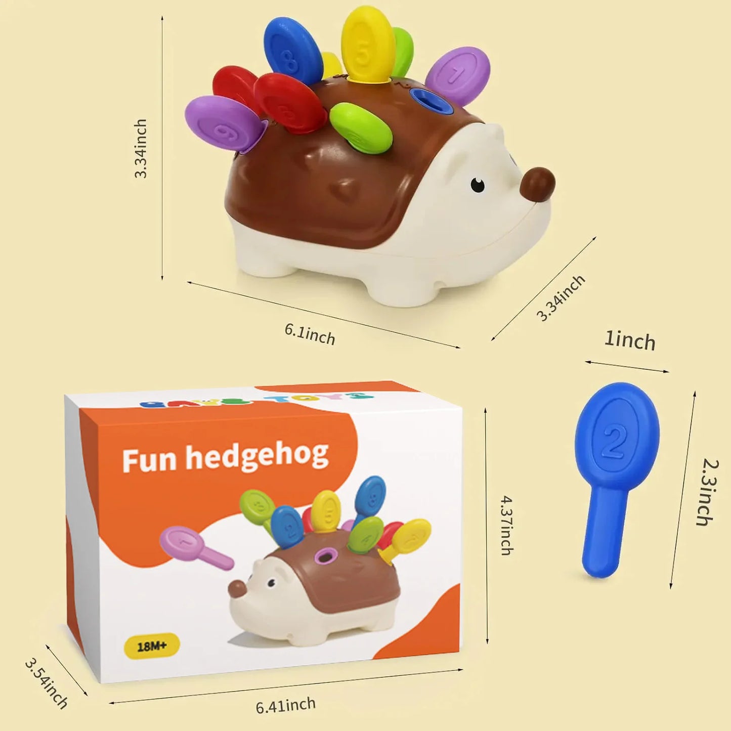 Hedgehog Montessori Educational Toy Fine Motor Learning Counting & Training Develop Concentration Sensory