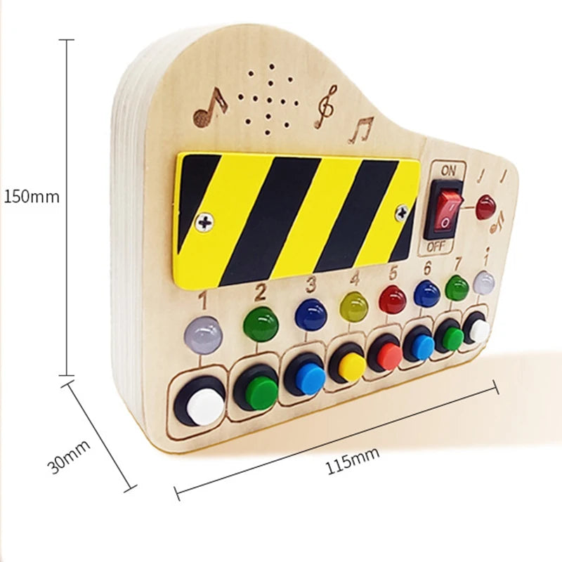 Montessori Busy Board LED Light Switc Toys Toddler Wooden Sensory Activitie Board Travel Toys Baby Switch Control Education Game