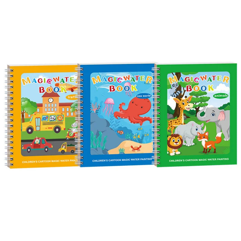 3PCS Drawing Coloring Books for Kids Magic Water Book with Pen 2 To 4 Years Old Children Learning Education Toy Education Toys