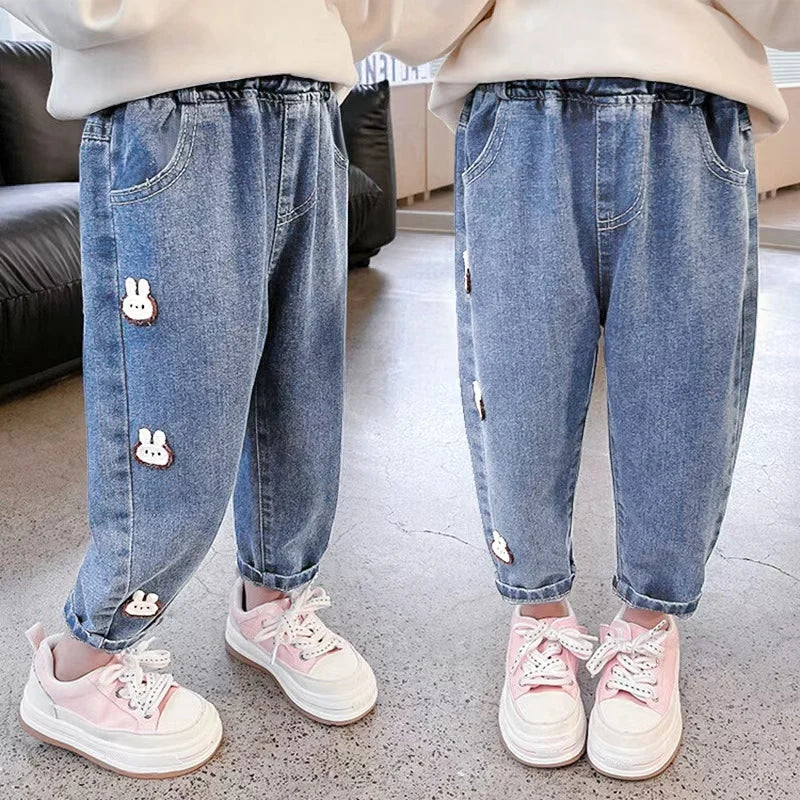 IENENS Kids Baby Girls Casual Clothes Jeans Trousers Toddler Infant Denim Clothing Pants Children Bottoms 1 2 3 4 5 6 7 Years