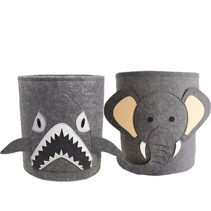 1/2/3/5PCS Baby Storage Basket Panda Dinosaur Cartoon Felt Organizer Laundry Dirty Clothes Bucket Toy Storage Box Gift Ideas