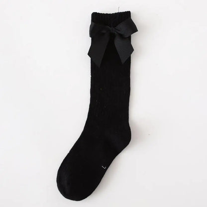 Children's Sock Girls Knee High Socks With Bows Stripped Toddlers Long Socks Kids School Sock Infant Baby Socken