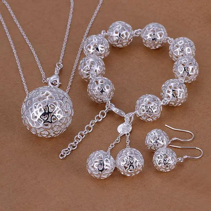 925 sterling Silver some model Valentine's Day gift necklace bracelet Earrings fashion jewelry sets for For Women Bridal wedding