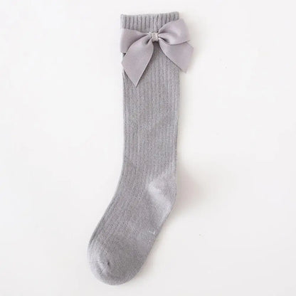 Children's Sock Girls Knee High Socks With Bows Stripped Toddlers Long Socks Kids School Sock Infant Baby Socken