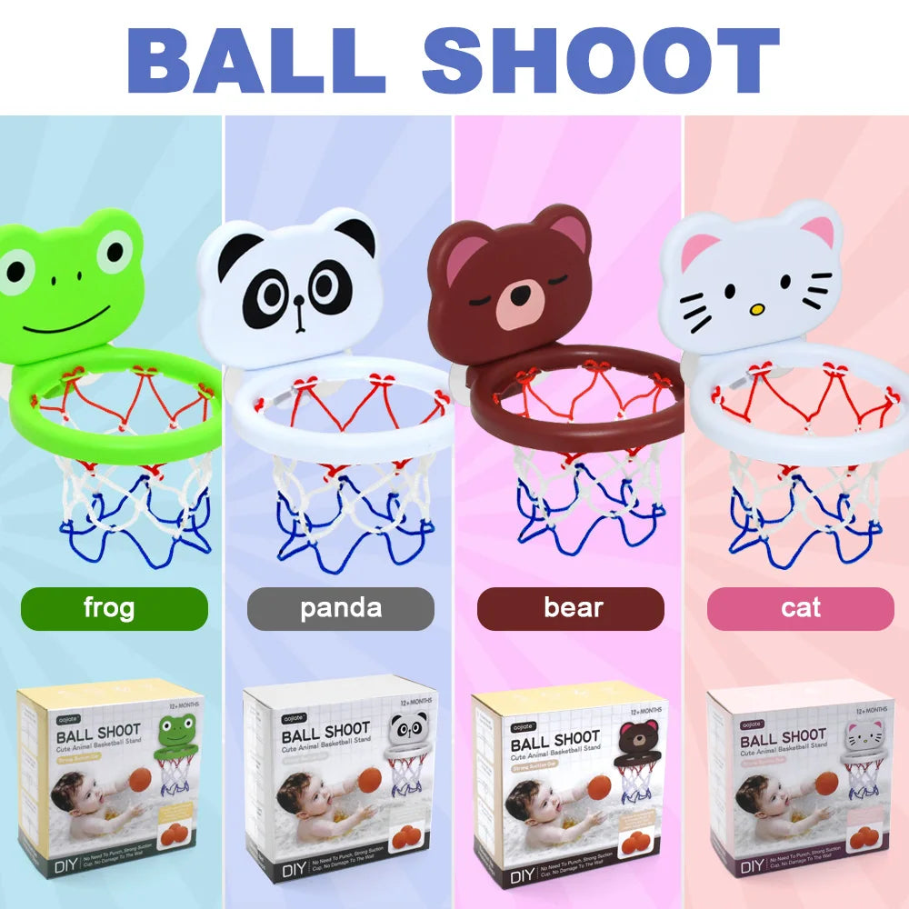 Baby Bath Toys Suction Cup Shooting Basketball Hoop With 3 Ball Bathroom