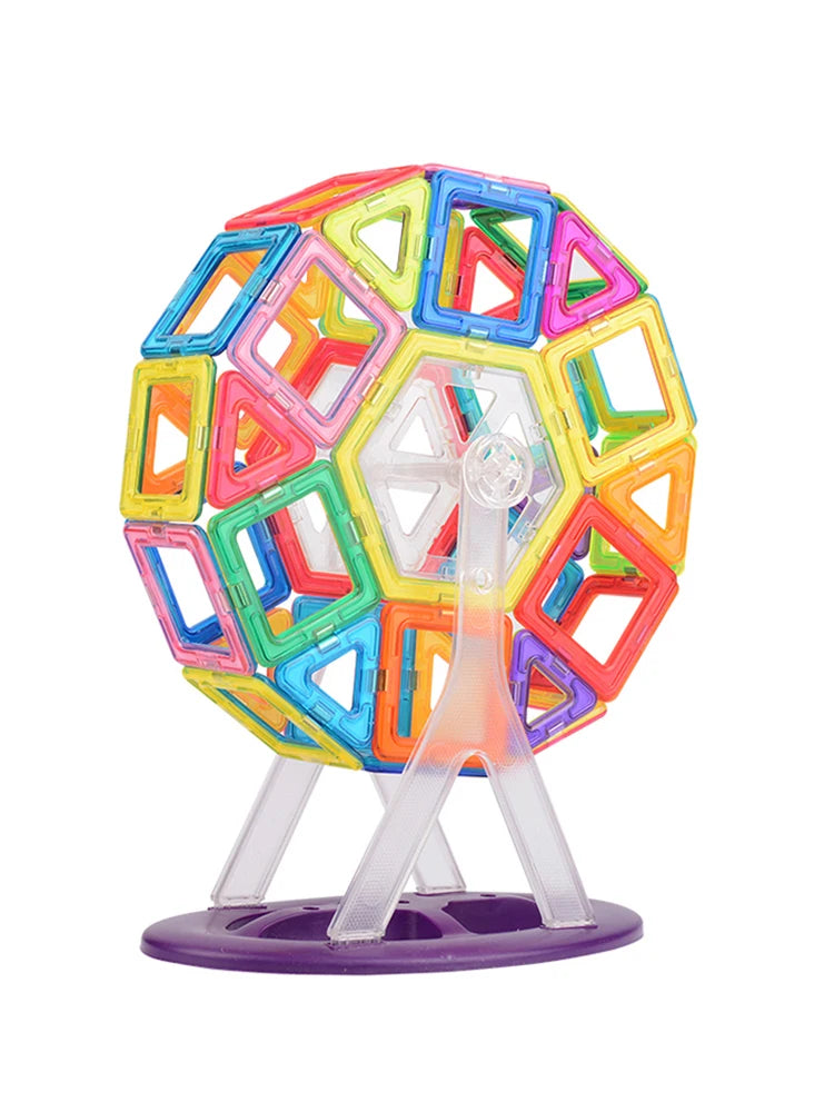 large Magnetic tiles Designer Magnet Building Blocks Accessories Educational Constructor Toys For Children Kids Girls Set Gift