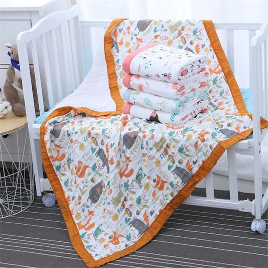 110x110cm 120x150cm 6 Layer Muslin Boy Girl Kids Children Sleep Blanket Swaddle Bath Towel 100% Cotton Newborn Wrap Baby Blanket