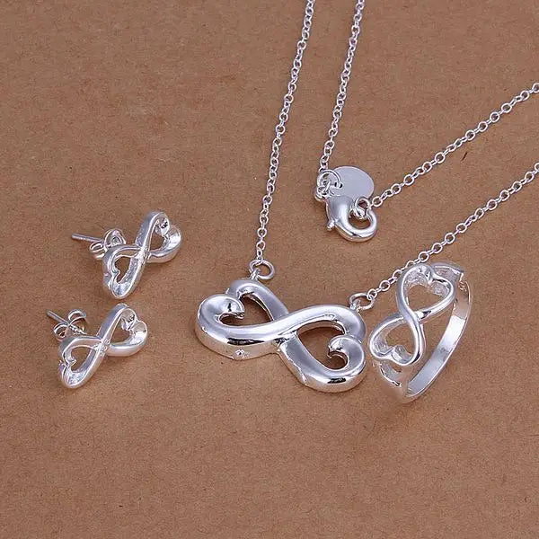 925 sterling Silver some model Valentine's Day gift necklace bracelet Earrings fashion jewelry sets for For Women Bridal wedding