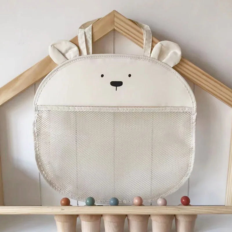 Baby bathroom mesh bag for bath toys bag kids basket toys net cartoon animal Bear Dog waterproof cloth sand toys beach storage