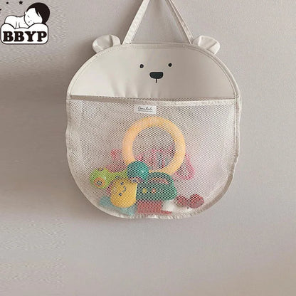 Baby bathroom mesh bag for bath toys bag kids basket toys net cartoon animal Bear Dog waterproof cloth sand toys beach storage
