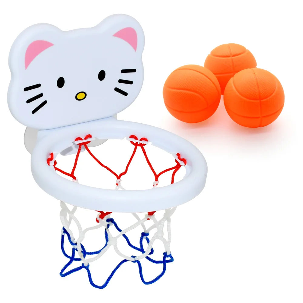 Baby Bath Toys Suction Cup Shooting Basketball Hoop With 3 Ball Bathroom