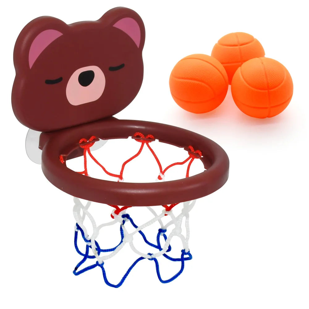 Baby Bath Toys Suction Cup Shooting Basketball Hoop With 3 Ball Bathroom