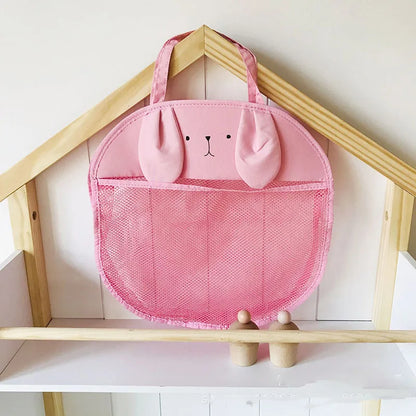 Baby bathroom mesh bag for bath toys bag kids basket toys net cartoon animal Bear Dog waterproof cloth sand toys beach storage