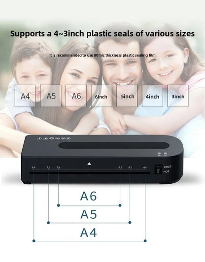 A4/A5/A6 Professional Hot and Cold Office Laminating Machine for Document Photo Sealing Machine Desktop Overmolding Machine