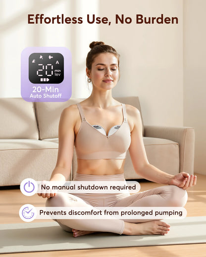 Hands Free Breast Pump K9 Wearable Breast Pump Electirc Portable with 4 Modes & 12 Levels, Max 325mmHg Strong Suction 17/19/21/24/27mm Flange Inserts Wearable Breastfeeding Pump, 2 Pack