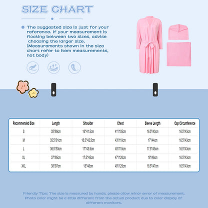 Pregnant Woman Robe Baby Swaddle Hat Set Mommy Labor Delivery Night-robe with Receiving Blankets Sleepwear for Home Hospital