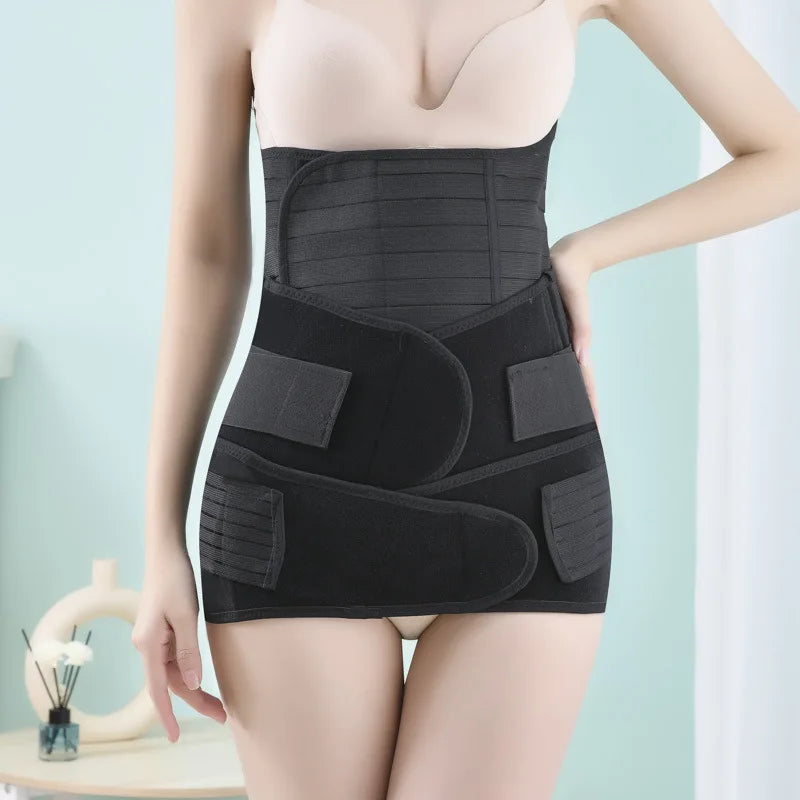 Postpartum Belly Wrap Set 3pcs Adjustable Support Band for C-Section & Natural Birth, Breathable & Comfortable Core Compression