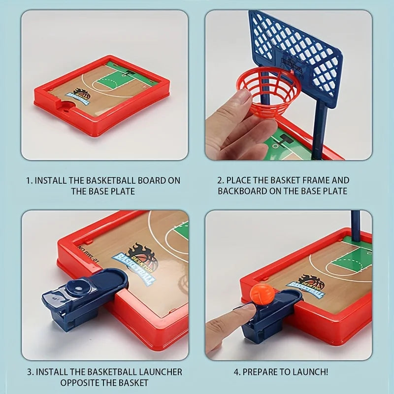 Kids Mini Basketball Shooting Game,Parent-Youngsters Interactive Toy, Train Focus Ability,Simulated Basketball Court Decoration