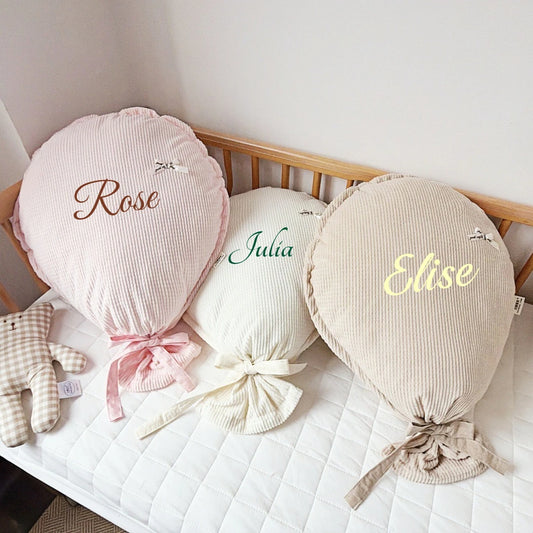 Custom Baby Name Birthday Balloon Wall Hanging Decorations Baby Bedding Pillows Cushions Newborn Photography Props Accessories