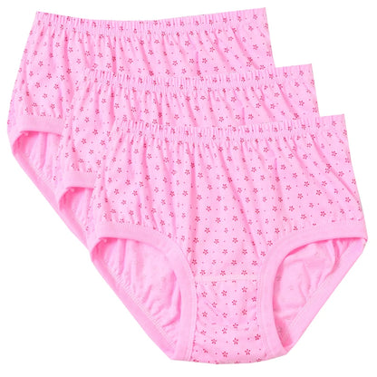 3pcs Pure Cotton Women Panties Large Size High Waist Underwear Plus Size Female