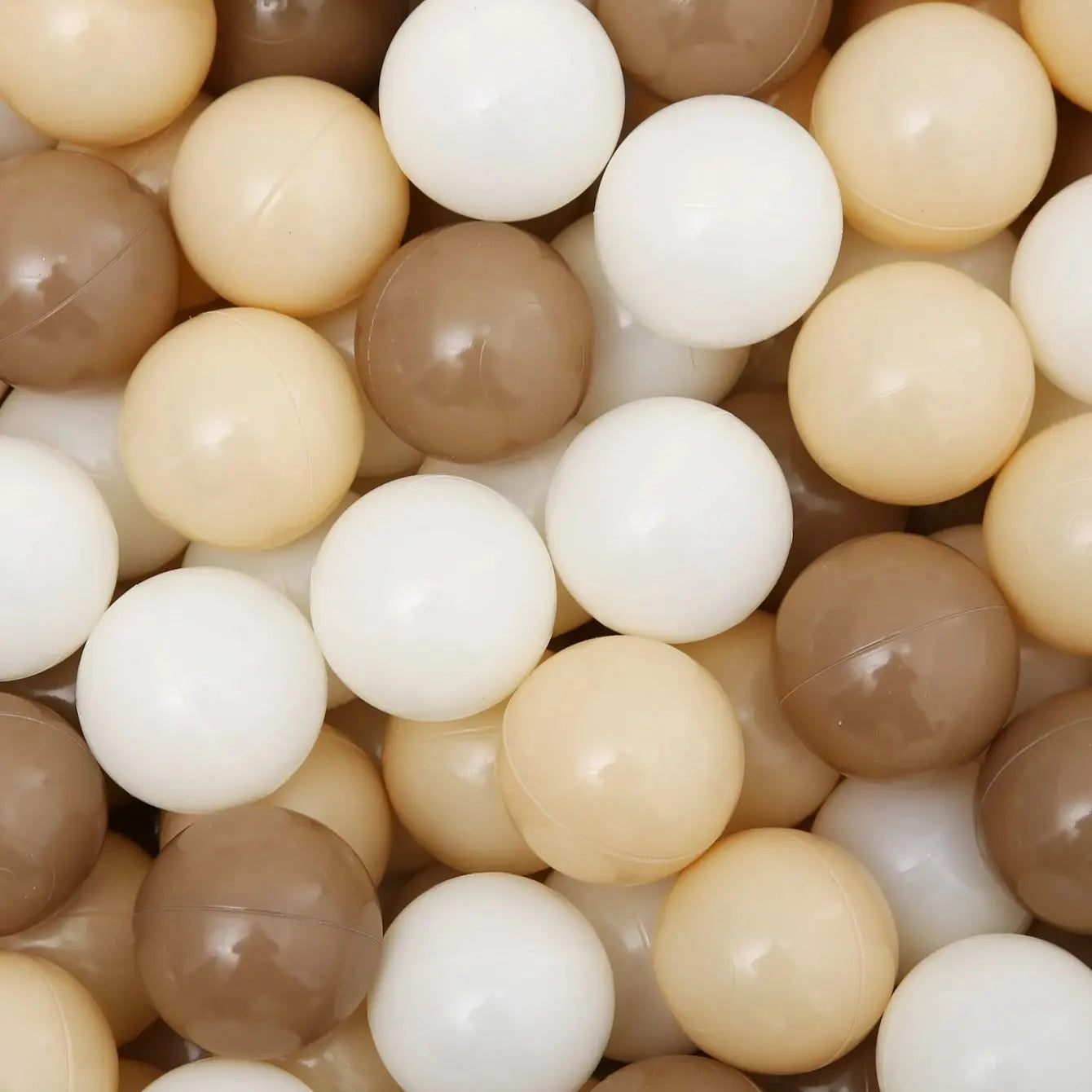 5.5CM 50/100pcs Soft Ball Pit Ball Crush Proof Plastic Balls With Reusable Net Bag for Kids Coffee Beige Cream Brown Mix Colours
