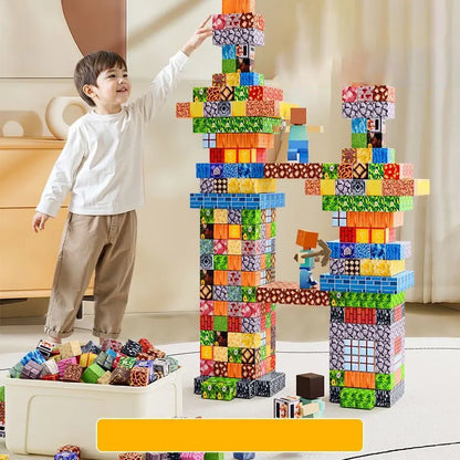 10-500PCS Magnetic Blocks Sets Building Toys Mine Magnet World Model For Boys Girls STEM Montessori Sensory Cubes Toddlers Gifts
