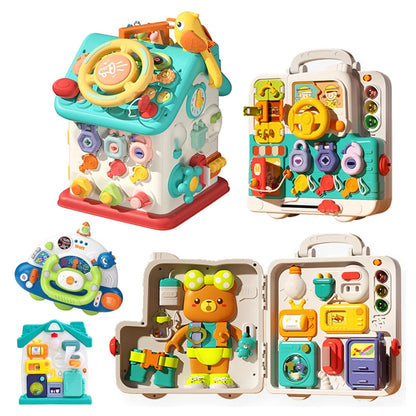 Baby Busy House Sensorial Montessori Toys 3D Busy Board Music Light Switch Fine Motor Training Games Educational Toys For Kids