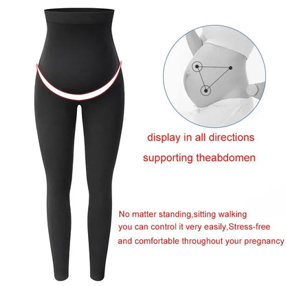 Elastic High Waist Maternity Leggings Skinny for Pregnant Women Belly Support Postpartum Leggins