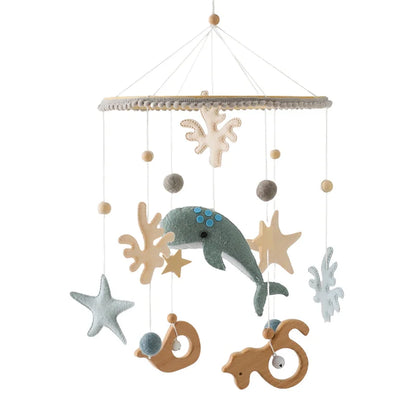Baby Wooden Crib Mobile Bed Bell Hanging Rattle Toy Newborn Music Box Bed Bell Hanging Toys Holder Bracket Infant Crib Baby Gift