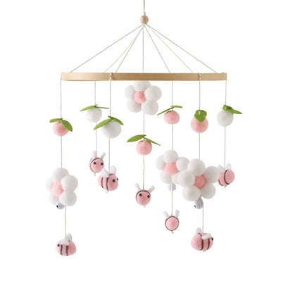 Baby Wooden Crib Mobile Bed Bell Hanging Rattle Toy Newborn Music Box Bed Bell Hanging Toys Holder Bracket Infant Crib Baby Gift