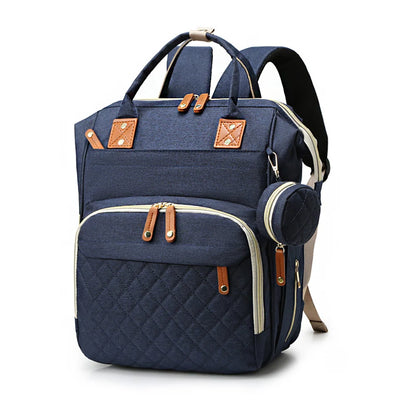 Fashionable Quilted Large-Capacity Backpack Mommy Bag; Multi-Functional Mommy Backpack for Traveling, Mother and Baby Bag; Lightweight Multi-Compartment Diaper Bag with Snack Pacifier Bag