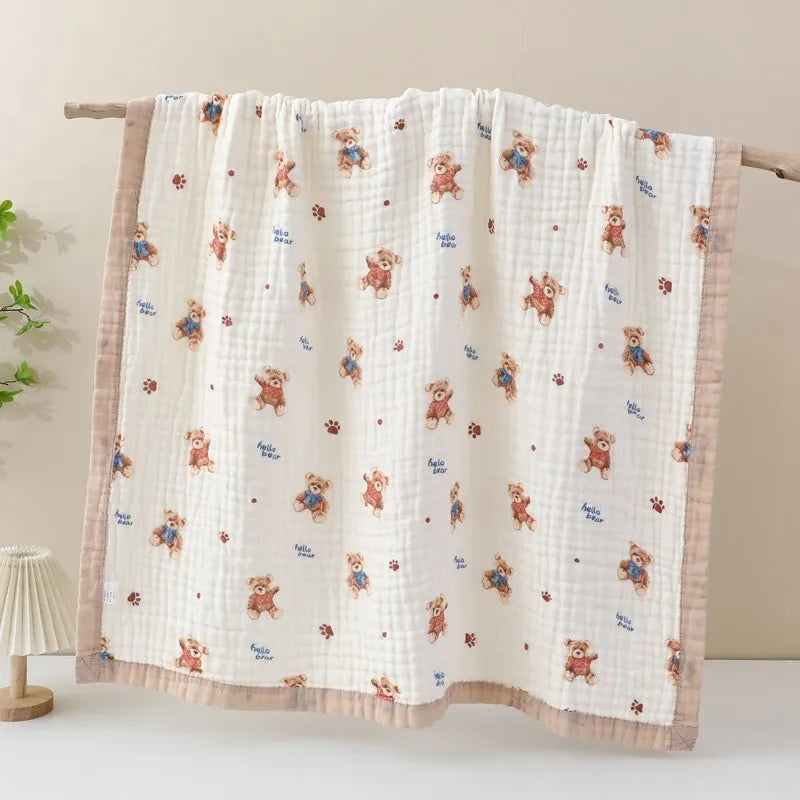 110x110cm 120x150cm 6 Layer Muslin Boy Girl Kids Children Sleep Blanket Swaddle Bath Towel 100% Cotton Newborn Wrap Baby Blanket